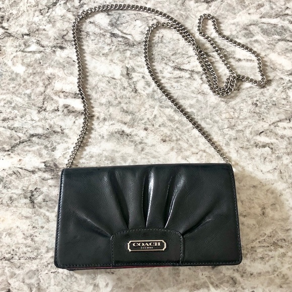 Coach Handbags - Coach Black Clutch Patent Leather Clutch Crossbody